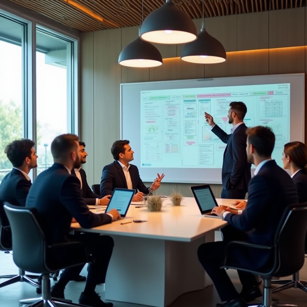 Equipo en sesión de planificación
